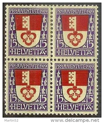 PJ 1919 Kantonswappen Obwalden Zu 14 Mi 151 Yv 175 Block ** MNH  (Zumstein CHF 80.00) - Neufs