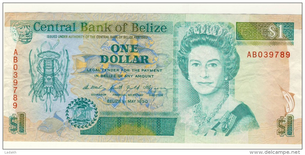 BILLET # BELIZE # 1 DOLLAR   # 1990  # PICK N° 51 - Belize