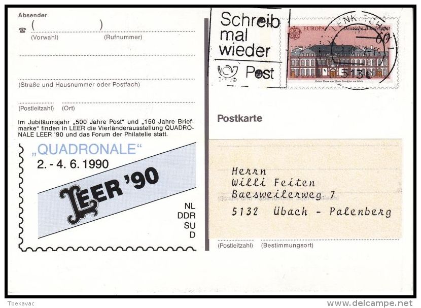 Germany  BRD 1990, Postal Stationery  "LEER 1990" - Cartoline - Usati