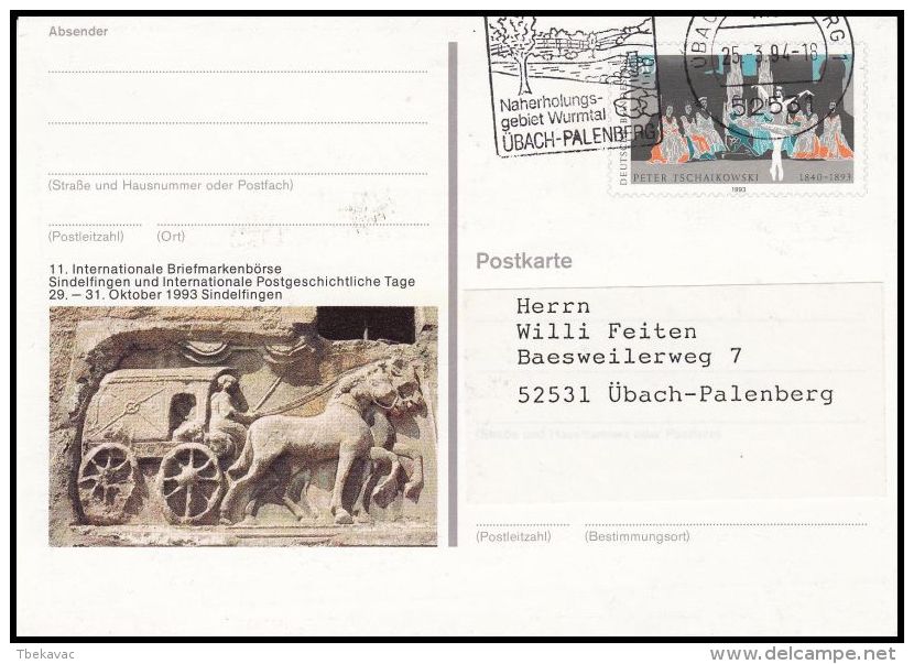 Germany  BRD 1994, Postal Stationery  "Stamp Exibition Sindelfigen 1993" - Postkaarten - Gebruikt