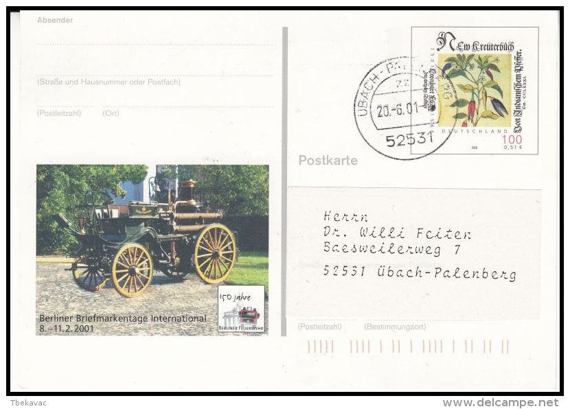 Germany  BRD 2001, Postal Stationery "Stamp Exibition Berlin 2001" - Cartes Postales - Oblitérées
