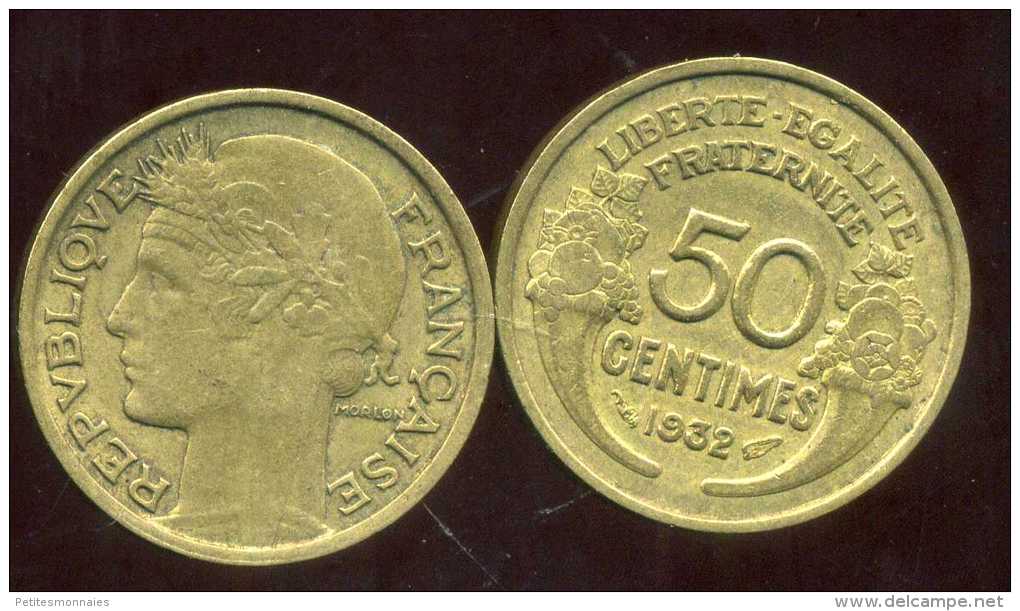 FRANCE  50 Centimes 1932 Morlon     ( Le 2 Fermé ) - Autres & Non Classés