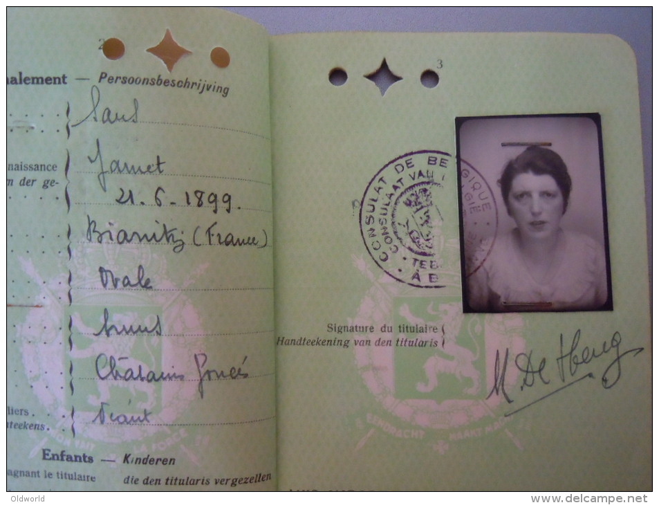 Belgïe Belgique Paspoort Passeport Reispas A Bayonne Juin 1940 Pour L´espagne Uitgereikt In Bayonne Voor Spanje WO2 - Documents Historiques