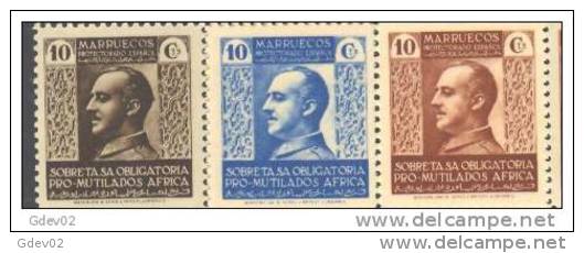 MABE01SCSF-L4452TAN.Maroc.Marocco.MARRUECOS   ESPAÑOL..BENEFICENCIA.General Franco. 1937/9. (Ed  1/3**) S/C.LUJO - Nuevos