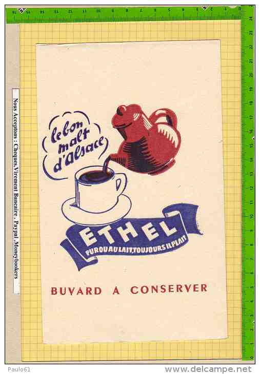 BUVARD : Le Bon Malt D´Alsace ETHEL   Cafetiere - Kaffee & Tee