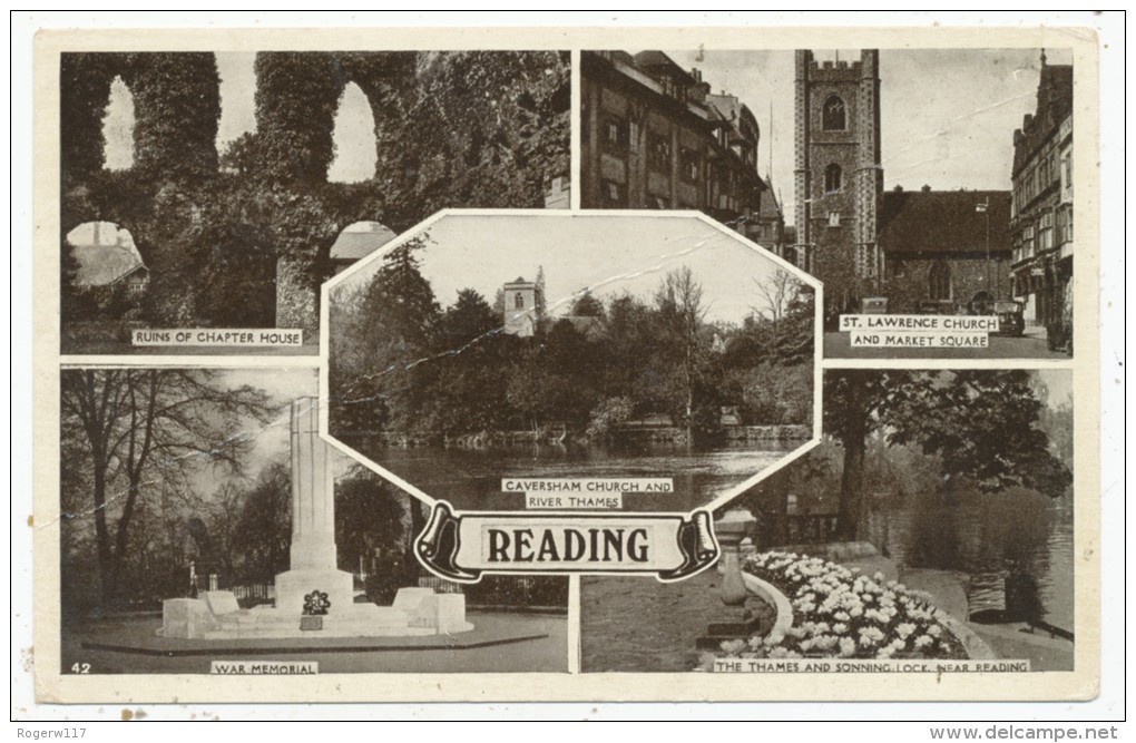 Reading Multiview Postcard - Reading