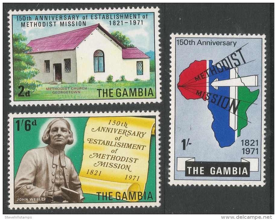 Gambia. 1971 150th Anniv. Of Establishment Of Methodist Mission. MH Complete Set - Gambie (1965-...)