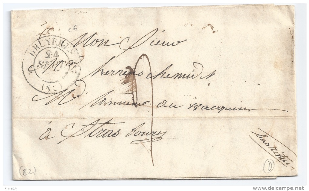 MP BRUYERES VOSGES POUR STRASBOURG / 24 SEPT 1841 / TAXE - 1849-1876: Période Classique