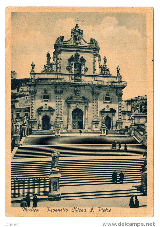 MODICA PROSPETTO CHIESA DI S. PIETRO 1954 - Modica