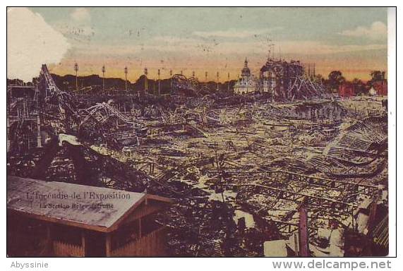 D10 D - BELGIQUE - BRUXELLES - L´incendie De L´exposition - La Section Belge Détruite - Pas D´éditeur - Tienen