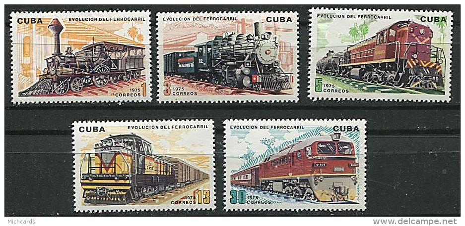 119 CUBA 1975 - Train Locomotive - Neuf Sans Charniere (Yvert 1880/84) - Nuevos