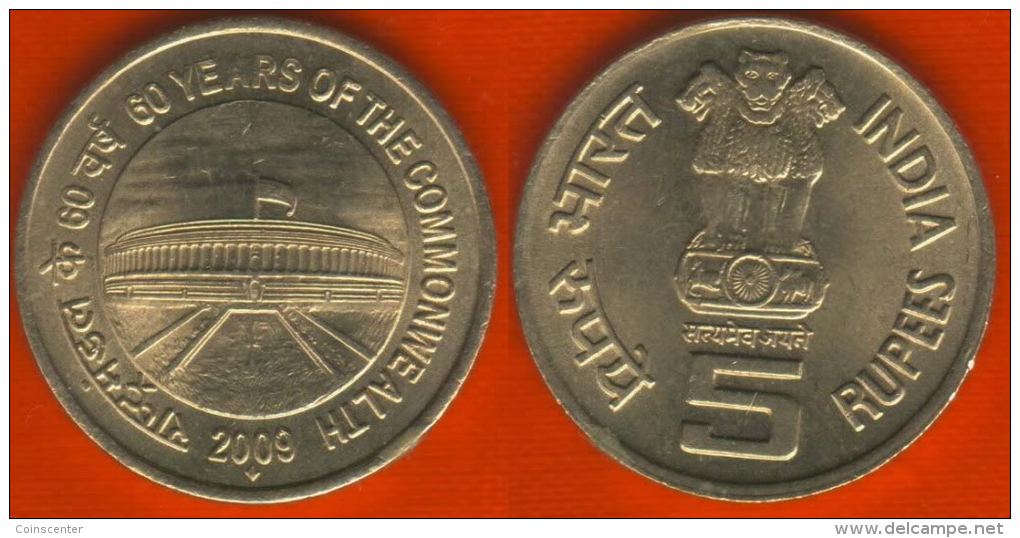 India 5 Rupees 2009 Km#new "60 Yrs. Of Commonwealth" - Indien