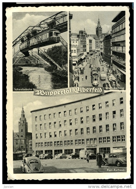 Cpa  Allemagne Wuppertal  Elberfeld -- Schwebebahn , Wall Rathaus , Post Rathaus   MABT35 - Wuppertal