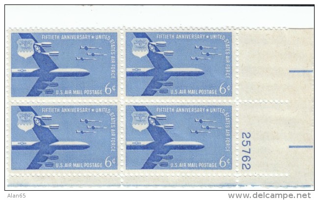 Plate # Block Sc#C49 &amp; #C84, B-52 W/F-104 Airplanes &amp; Hawaii National Park Air Mail US Postage Stamps - Numéros De Planches