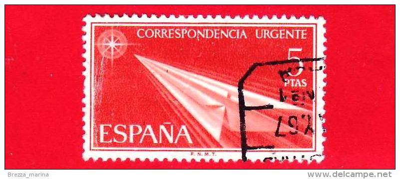 SPAGNA - USATO - 1966 - Espressi - Paper Arrow - Correspondencia Urgente - 5 - Correo Urgente
