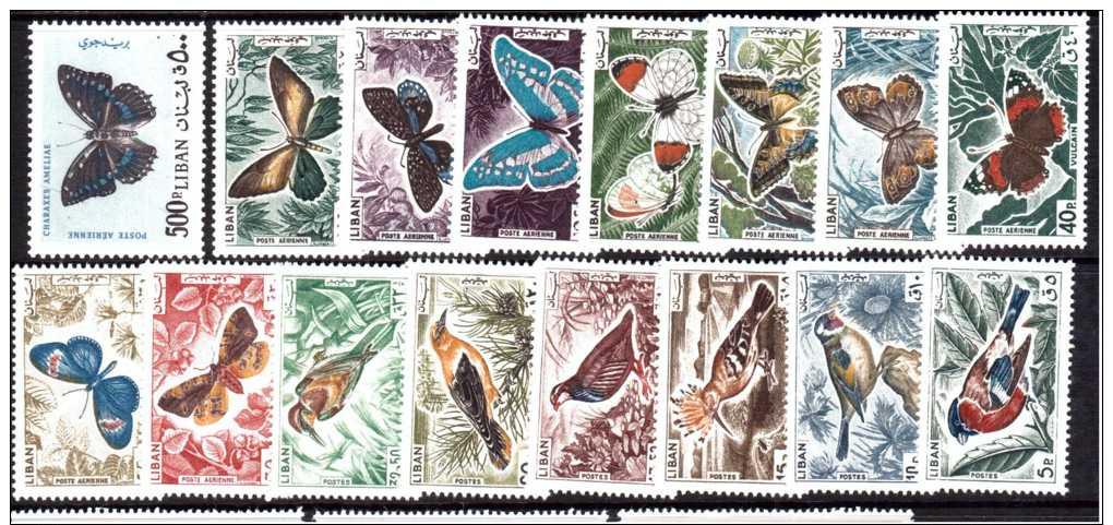 Lebanon1965 = Birds & Butterflies   MNH Cat Val GBP 70.00 - Lebanon