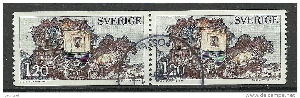 SCHWEDEN Sverige Sweden Postkutsche As A Pair O - Used Stamps