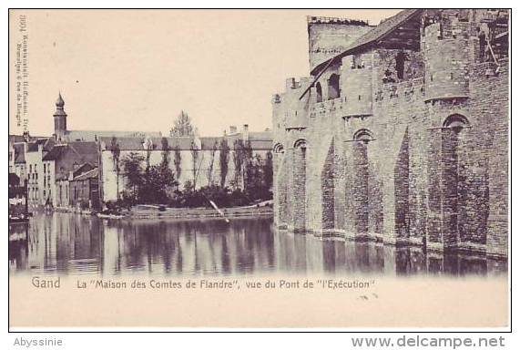 D7 1005 - BELGIQUE - GAND - (1900) Maison Des Comtes De Flandre, Vue Pont De "l´exécution" - Nr 3604 Hoffmann à Dresde - Gent