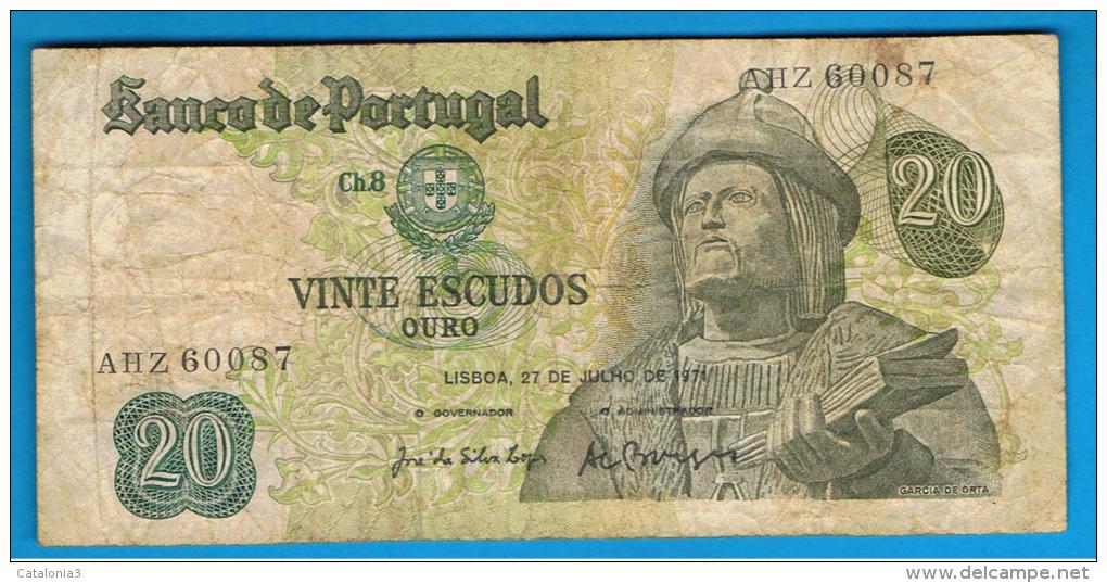 PORTUGAL -  20 Escudos 1971  Circulado  P-173 - Portugal