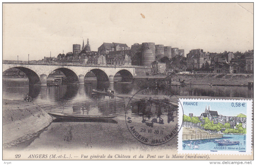 Carte Maximum FRANCE N° Yvert  4543 (Château D´ANGERS) Obl Sp Ill Château Sur Carte Ancienne RRR - 2010-2019