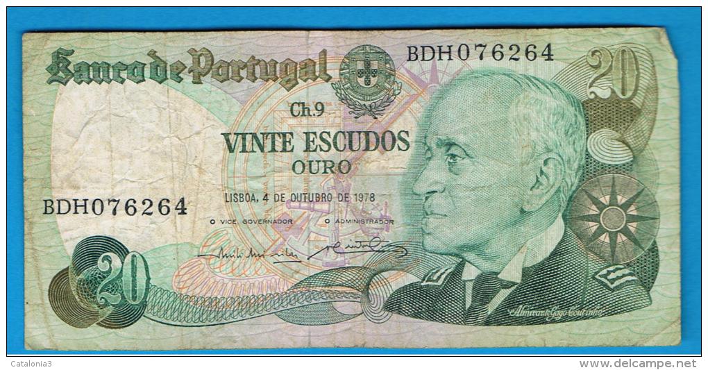 PORTUGAL -  20 Escudos 1978 Circulado    P-176 - Portugal