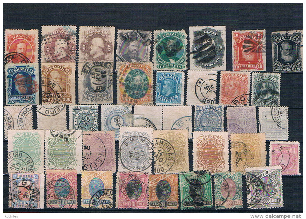 Brasil Conjunto De 41 Sellos Usados Diferentes Y Dle Periodo Clásico. Valor De Catalogo - Used Stamps