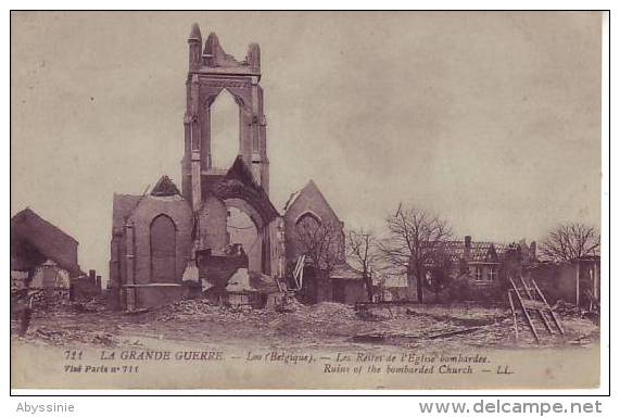 D7 - BELGIQUE - LOO - Les Restes De L´église Bombardée - Nr 711 LL - Lo-Reninge