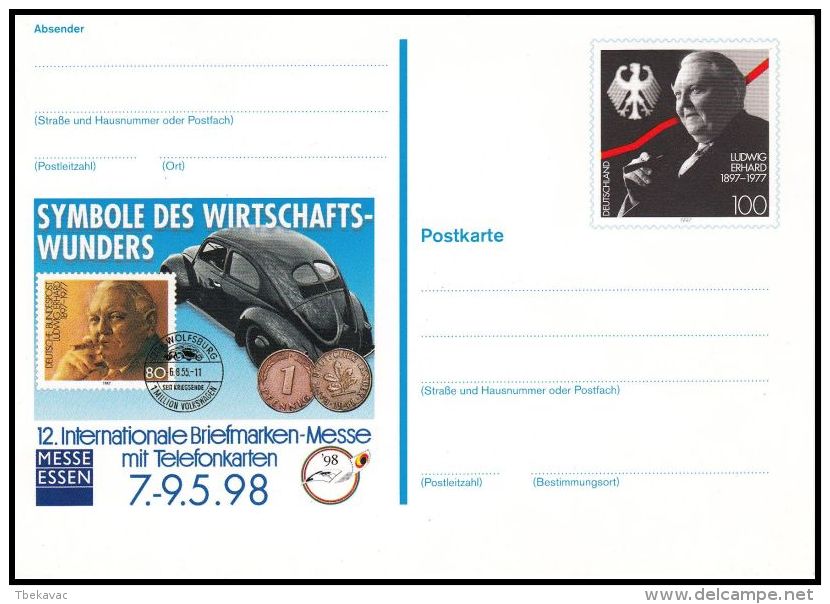 Germany  BRD 1998, Postal Stationery  "Stamp Exibition Essen 1998" - Illustrated Postcards - Mint