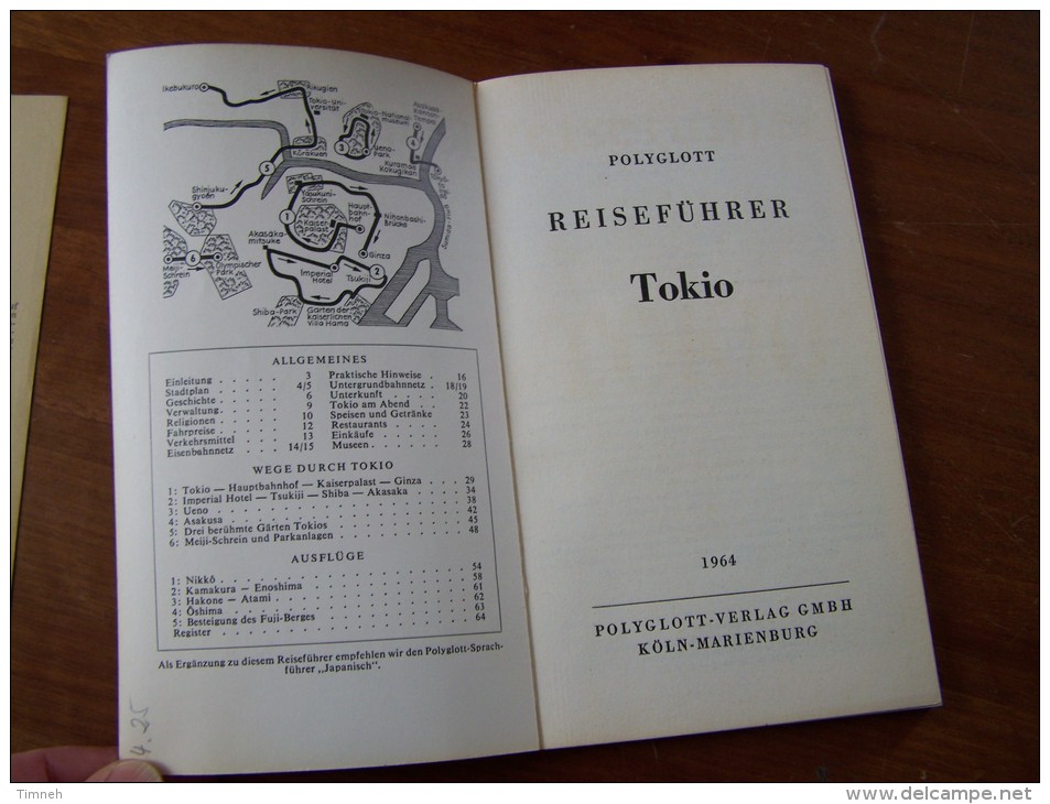 TOKIO REISEFÜHRER POLYGLOTT 1964 + 1 Blatt PLAN XVIII OLYMPISCHE SPIELE 63 Pages - Asien Und Nahost