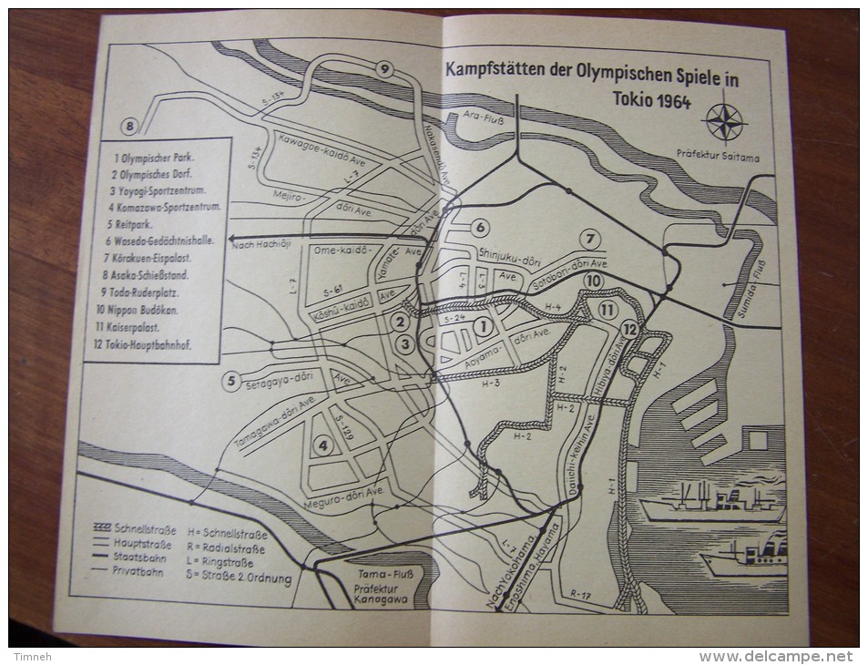 TOKIO REISEFÜHRER POLYGLOTT 1964 + 1 Blatt PLAN XVIII OLYMPISCHE SPIELE 63 Pages - Asien Und Nahost