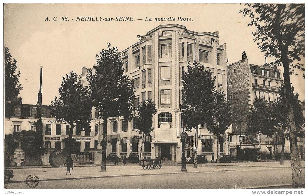 CARTE POSTALE PHOTO ORIGINALE ANCIENNE : NEUILLY SUR SEINE ; LA NOUVELLE POSTE ; HAUTS DE SEINE (92) - Neuilly Sur Seine