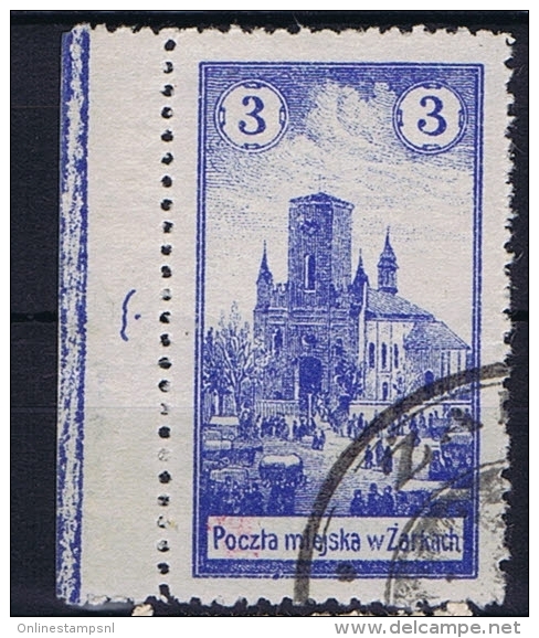 Poland Local Issues 1918 Zarki, Mi 1 Cancelled, 2x Signed MKSTN With Sheetmargin - Gebruikt