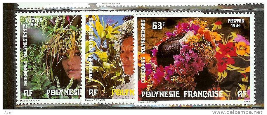 POLYNESIE  N° 219 à 221**    COURONNES De FLEURS - Nuovi