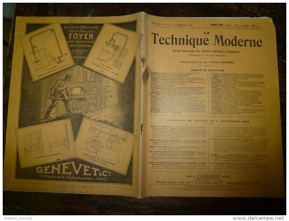 1928 LA TECHNIQUE MODERNE Et Aussi : La Construction Des AVIONS De Guerre Et De Voyage(Caudron,Potez,Morane,Farman Etc - 1900 - 1949