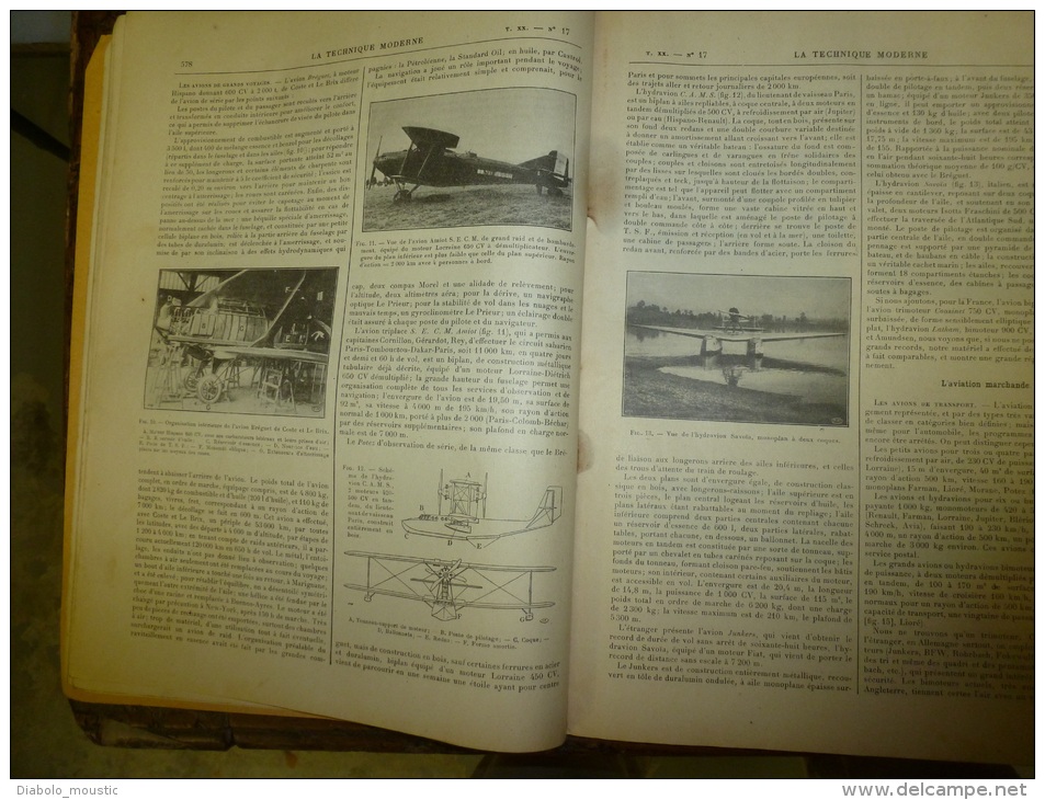 1928 LA TECHNIQUE MODERNE Et Aussi : La Construction Des AVIONS De Guerre Et De Voyage(Caudron,Potez,Morane,Farman Etc - 1900 - 1949