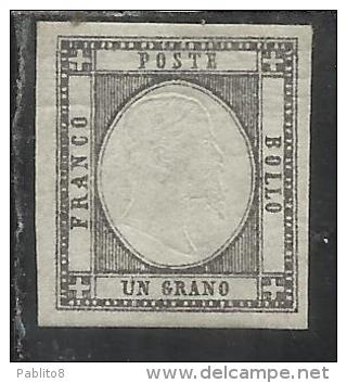 ANTICHI STATI ITALIANI ASI EMISSIONE PER LE PROVINCE NAPOLETANE 1861 : NAPOLI 1 UN GRANO NERO MLH - Naples