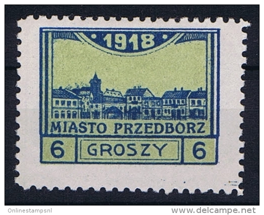 Poland Local Issues 1917 Przedbórz, Mi 5 Type 2, Signed MH/*, Perfo 10 - Ungebraucht