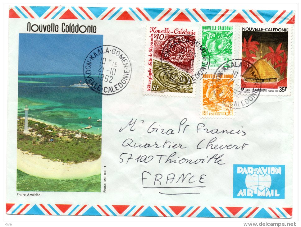 Pli Avec 4 Valeurs Cachet  Kaala - Gomen - Storia Postale