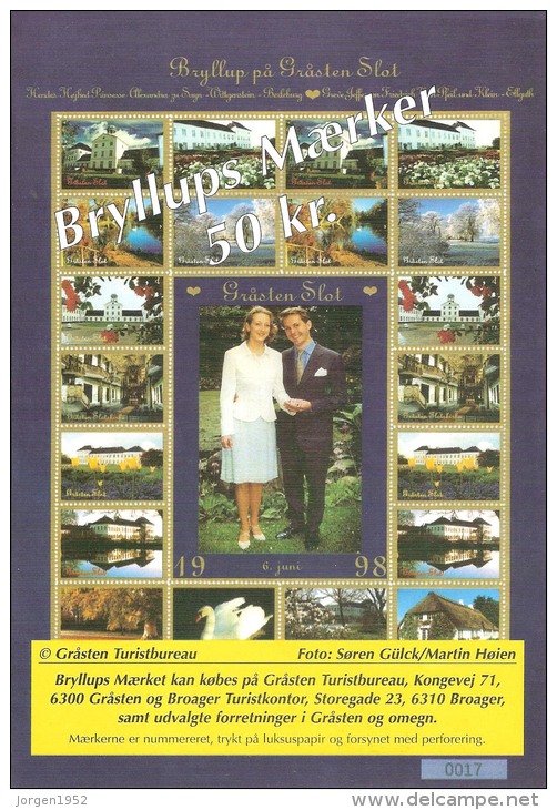 DENMARK  # WEDDING BRANDS GRÅSTEN SLOT - Local Post Stamps