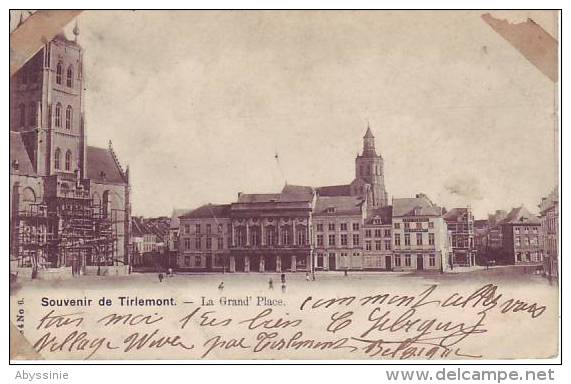 D6 - BELGIQUE - TIRLEMONT - (1900) La Grand´place - Nr 6 Vanderauwera & Cie à Bruxelles - Tienen