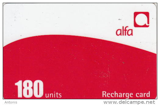 LEBANON - ALFA Recharge Card 180 Units, Exp.date 15/03/06, Used - Libano