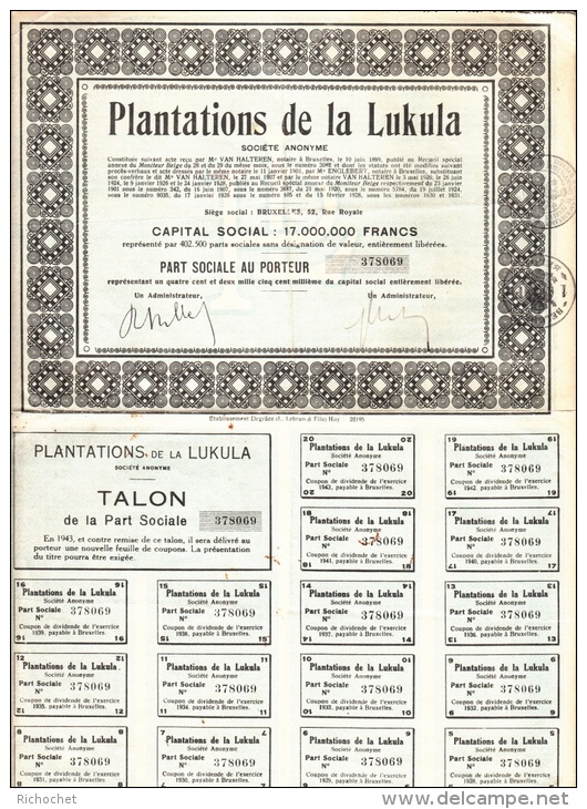 Plantations De  La Lukula - J - L