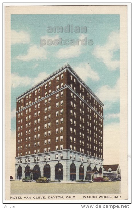 USA~DAYTON OH ~HOTEL VAN CLEVE BUILDING~ C1940s TOWN VIEW ~OHIO Vintage Postcard [4241] - Dayton