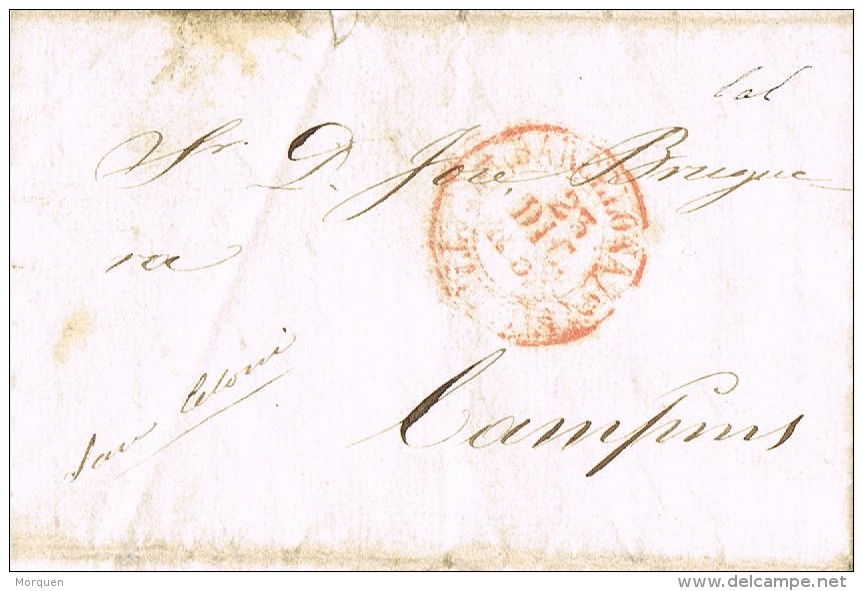 4853. Carta Pre Filatelica BARCELONA 1853 A Campins - ...-1850 Vorphilatelie