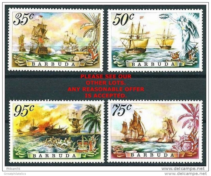 BARBUDA 1975 Sailing Ships SC.#209-12 MNH (D0145) - Barbuda (...-1981)