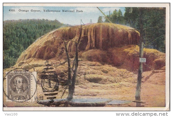 CPA YELLOWSTONE- NATIONAL PARK, ORANGE GEYSER - Yellowstone