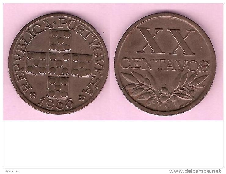 *portugal 20 Centavos  1966   Km 584  Unc !!! - Portugal