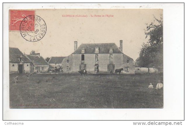 14 Cléville 1906 - La  Ferme De L'Eglise / Editeur Gervais - Autres & Non Classés