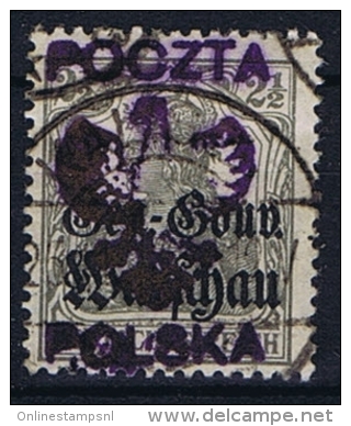 Poland: Local Overprints: Kalisz Type I, On German Occupation Stamps, Surcharge Wide Eagle - Usati