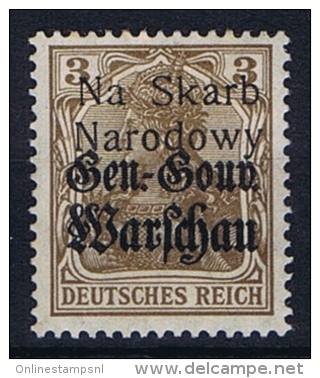 Poland: Local Overprints: Wlaclawek Wloclawek Type III 1.4 Mm N->N On German Occupation Stamps MH/*, Na Skaro Narodowy - Ongebruikt